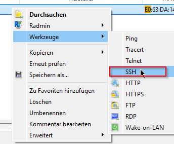 SSH from Scanner