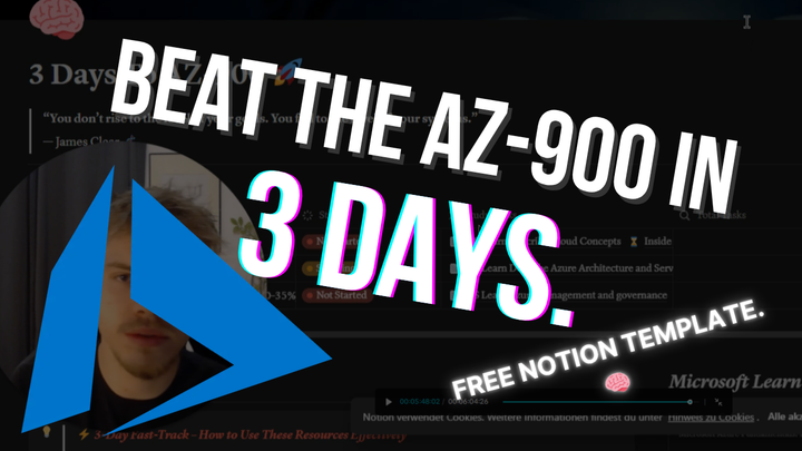Complete the AZ-900 in Just 3 Days: My Proven Study Method + Free Notion Template